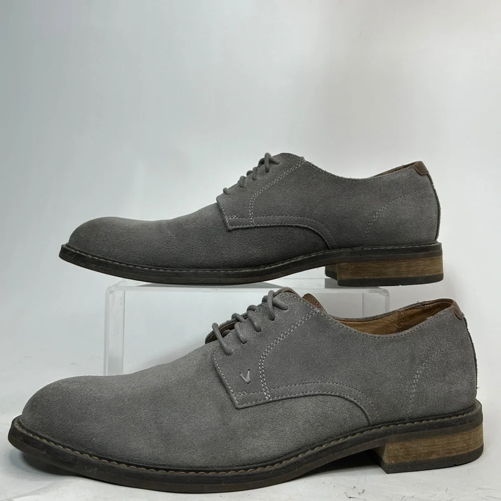 Vionic Graham Wingtip Oxford Gray Suede Comfort Dress Shoes Derby Size Mens 11.5